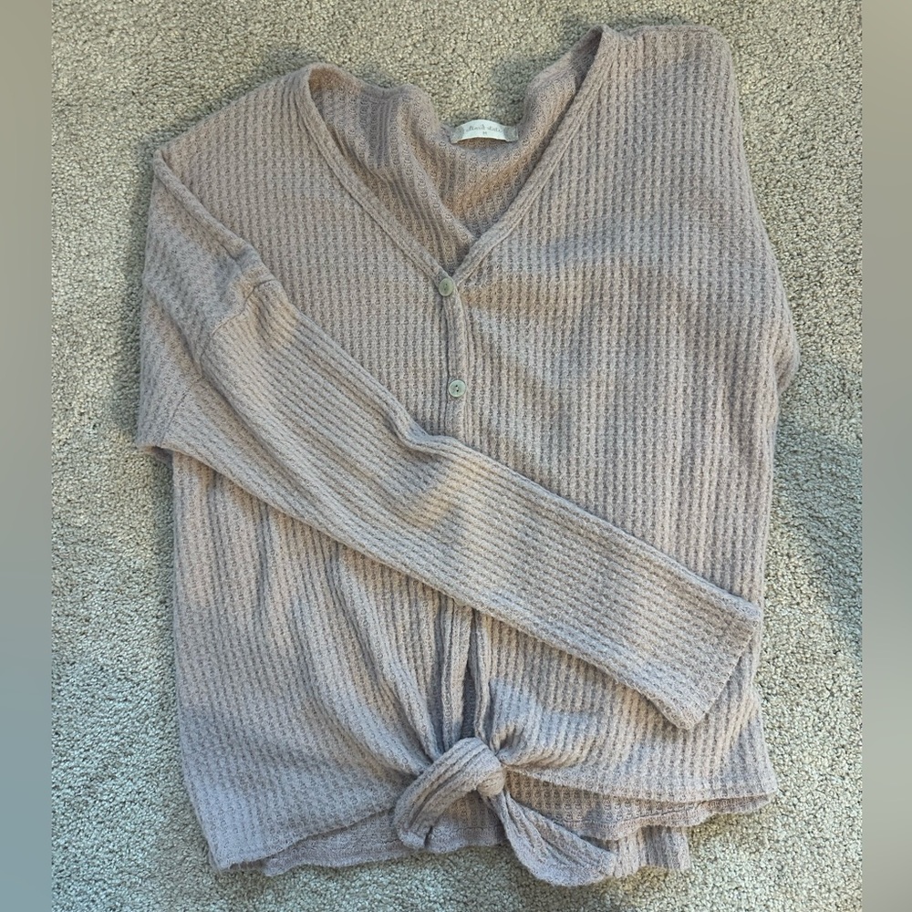 Knit sweater with cute tie at waist!!